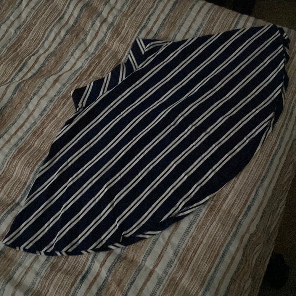 Navy blue with white stripes